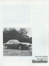 TVR 3000M Road Test 1974 UK Market Foldout Sales Brochure Motor Sport