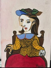 pablo picasso painting on canvas oil 0.35x0.25m  signed stamped