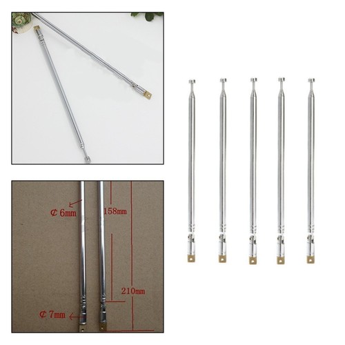 For Radio TV Telescopic Antenna Set with Adjustable Sections Pack of 5 - Afbeelding 8 van 8