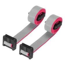 IDC 10Pin Flat Ribbon Cable 2.0mm Pitch FC to FC Connector 30cm Length Grey 2Pcs