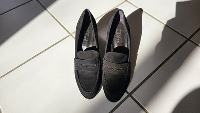 Claudia Obert Loafer Schwarz Wildleder Gr. 39,5 ledergefüttert, NEU