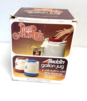 #ad #ad new in box Vintage Aladdin Pump A Drink Country Brown 1 Gallon Jug sport camp $49.85