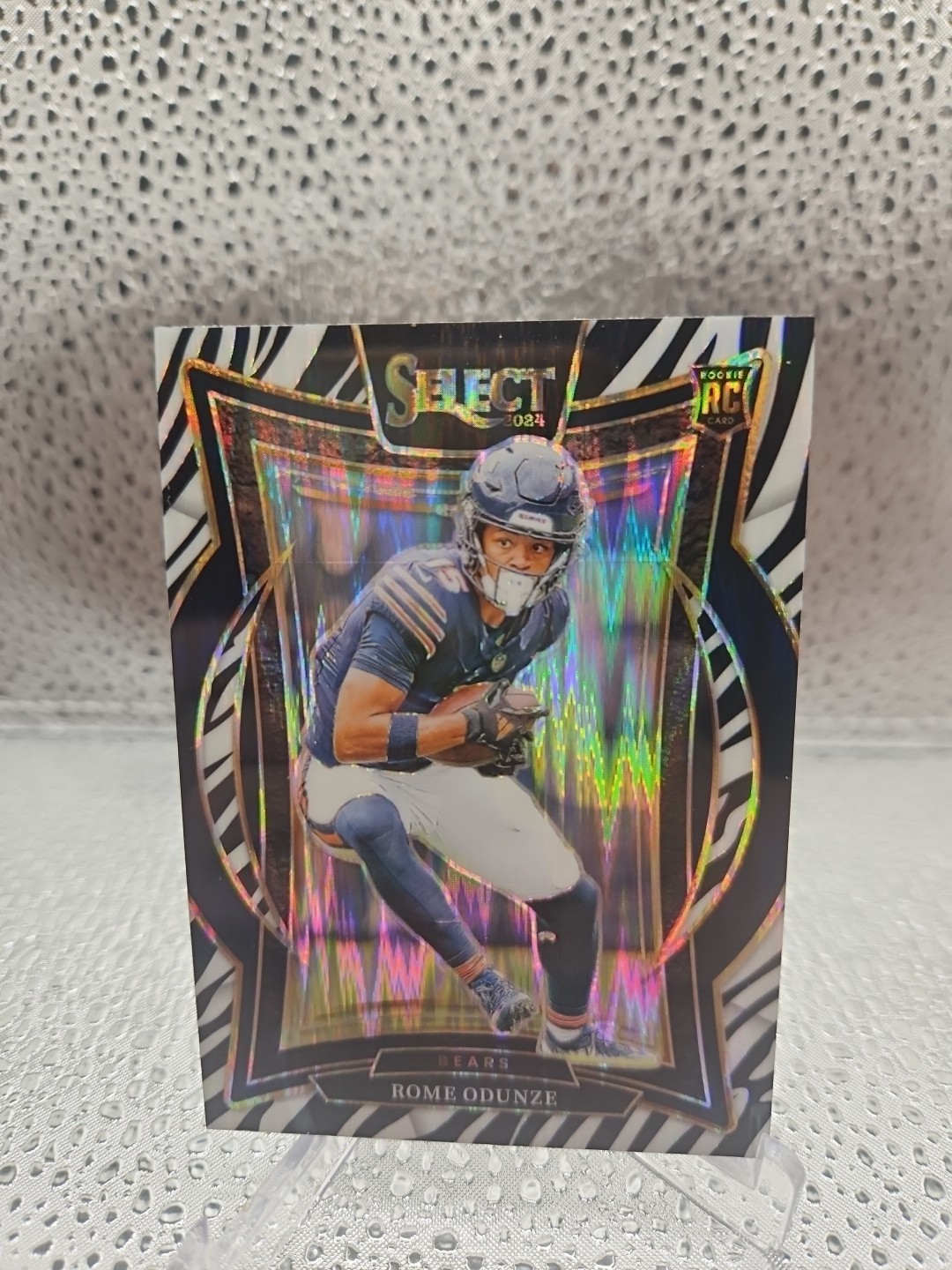 2024 Select Rome Odunze Concourse RC SSP Zebra Prizm Shock #3 Bears