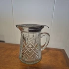 Antique Anchor Hocking Syrup Pitcher/Creamer 4.5"  With Lid