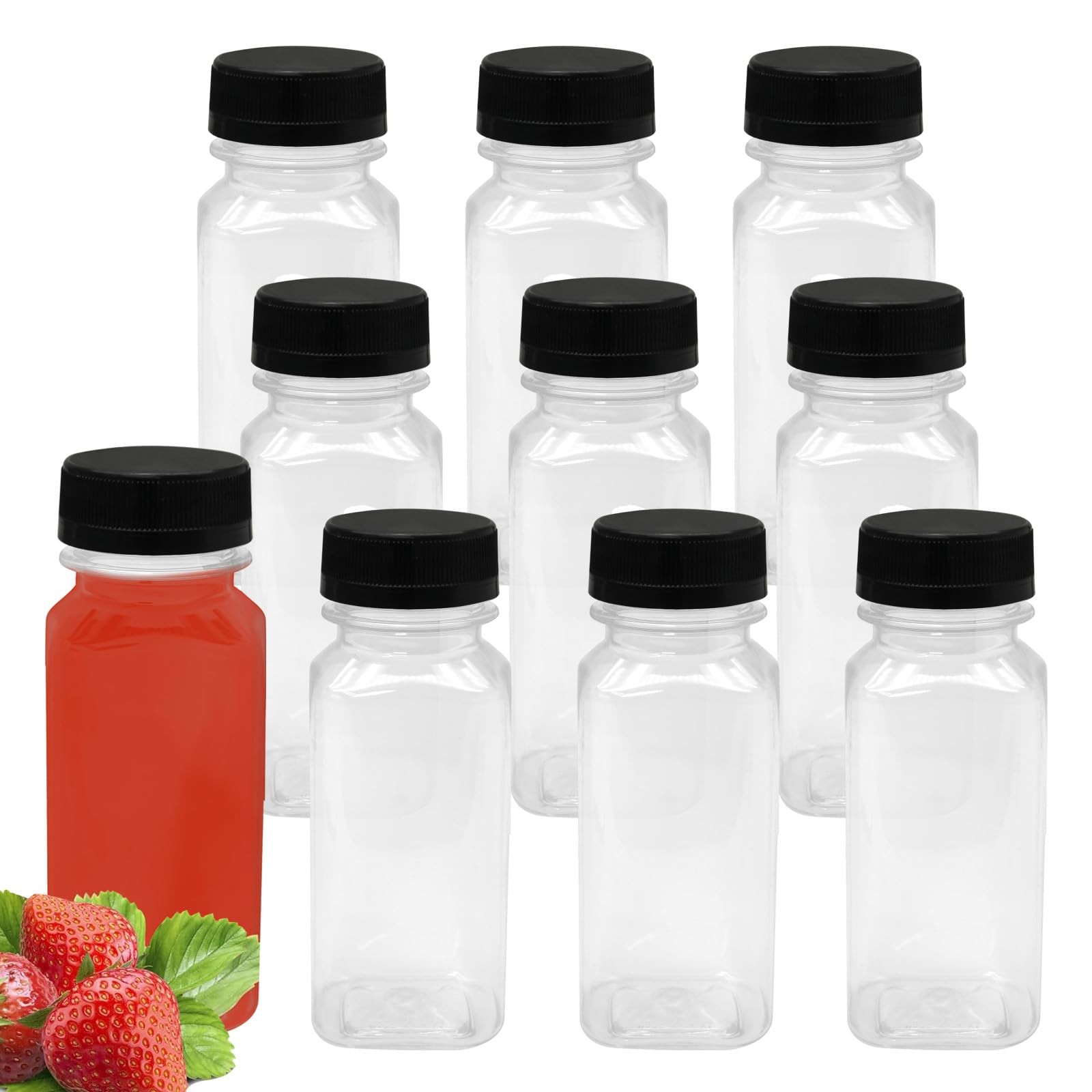 Empty Clear Milk Bottles With Lids Beverage...