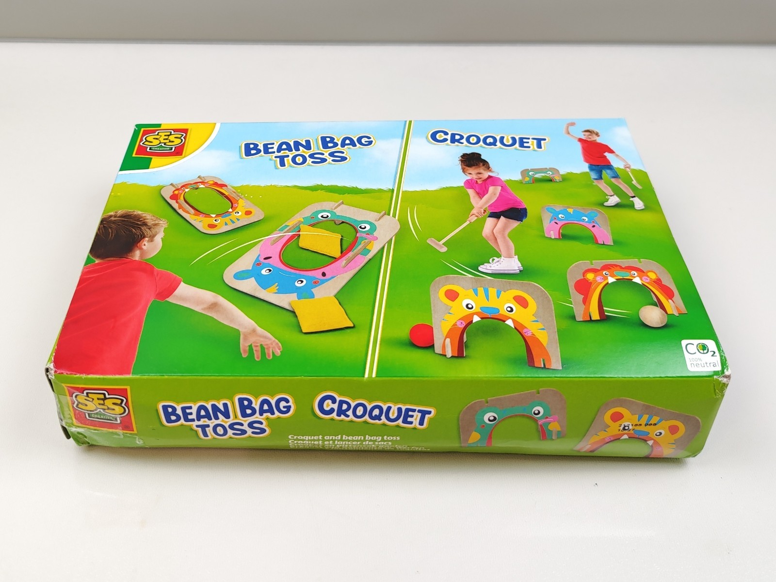 (READ) SES Creative 02293 Croquet and Bean Bag Toss - 2-in-1 Outdoor Game Set fo