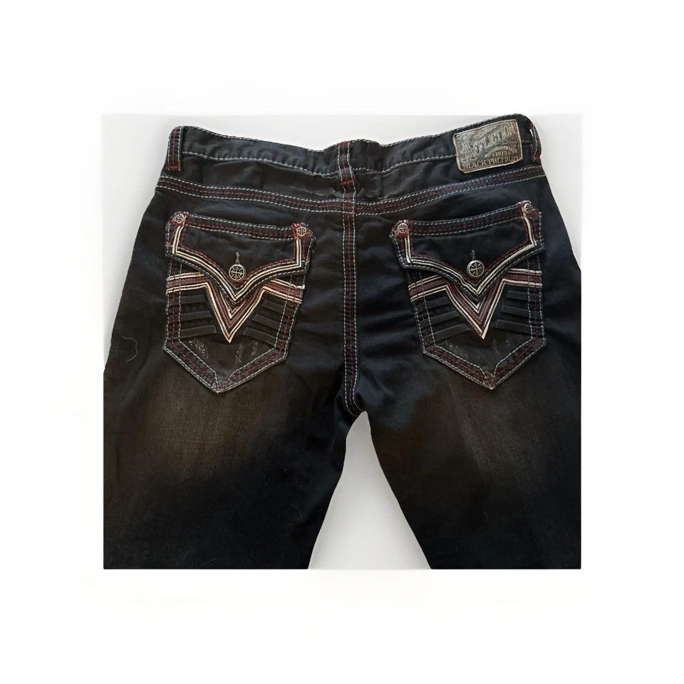 Affliction Men's Black Ace Slim Straight Jeans 36 x 32 - Image 2 of 4