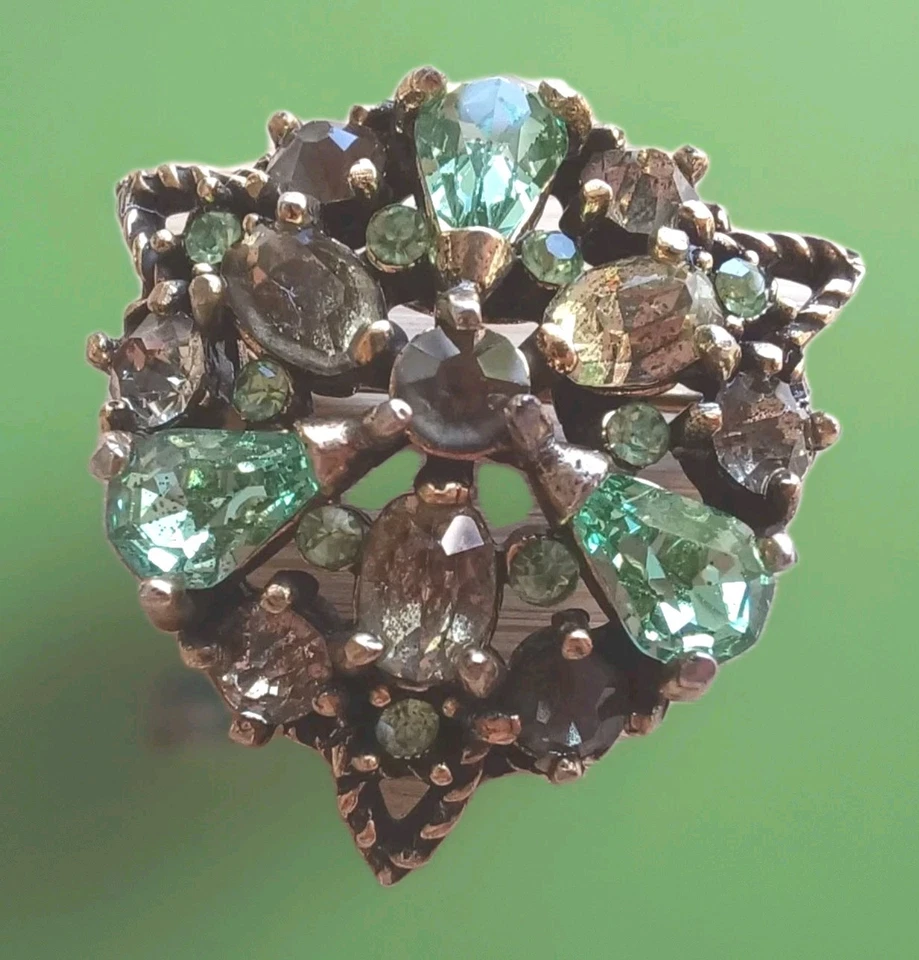 Винтажная БРОШЬ HOLLYCRAFT УФ СТРАЗЫ ЗАРЕВО ШИКАРНЫЙ - Изображение 2 из 4