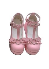 Damen Sweet Toe Gothic Plattform Pumps  Chunky Lackleder Plattform Schuhe  Kn...