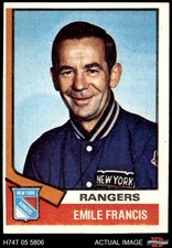 1974 Topps #9 Emile Francis Rangers-Hockey 4 - VG/EX