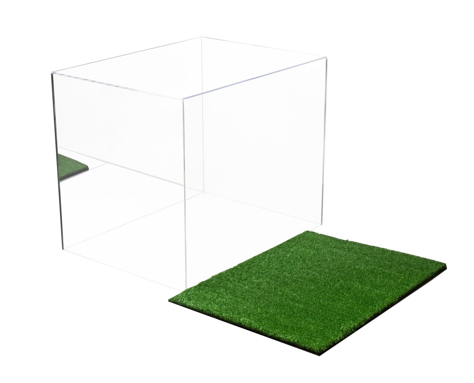 Deluxe Full Size Football Helmet Display Case Mirror with Turf Bottom (A002-MTB)