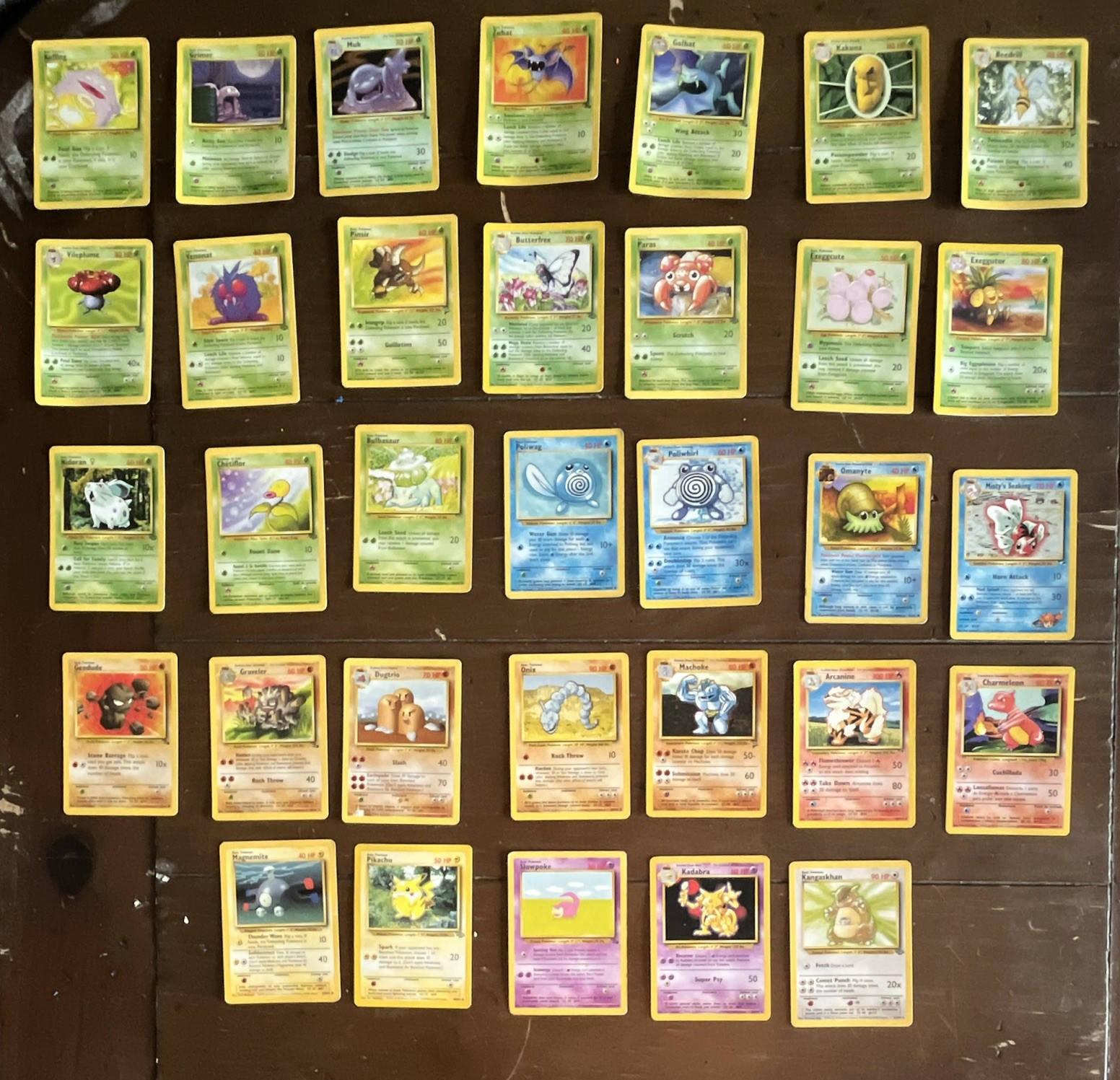 Pokemon TCG  33-Card Lot Jungle/Fossil Nidoran Venonat Muk Zubat