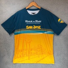Camisa de rendimiento Rock n Roll Running Series San Jose 5K para hombre L amarillo azulado 2025