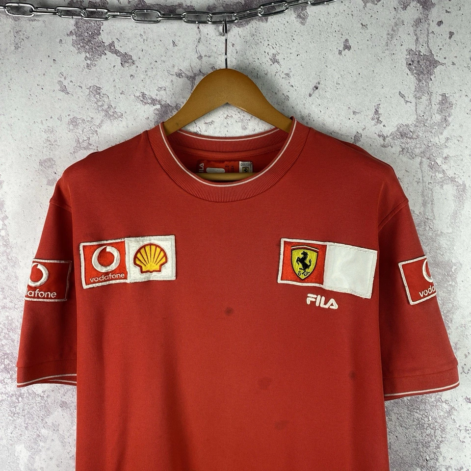 Camiseta vintage Fila Ferrari Fórmula 1 One Team Red Shell Racing para hombre talla XL Foto 2 de 4