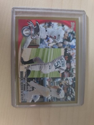2010 Topps Gold Border #8 Joe Mauer/Ichiro Suzuki/Derek Jeter #87/2010 Rare
