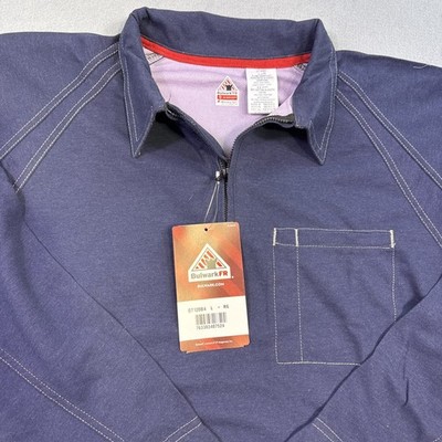 Bulwark FR iQ Series Mens Large LS GRAY T-Shirt CAT2 2112 NWT QT12DB4