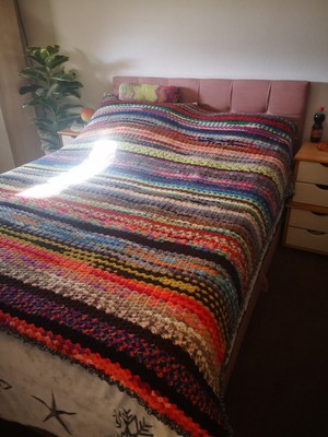 Wolldecke Tagesdecke 100 %  Handarbeit 