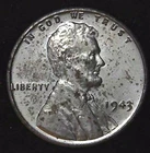 1943-P 1C Lincoln Wheat Cent UNC Steel 25su0914-3