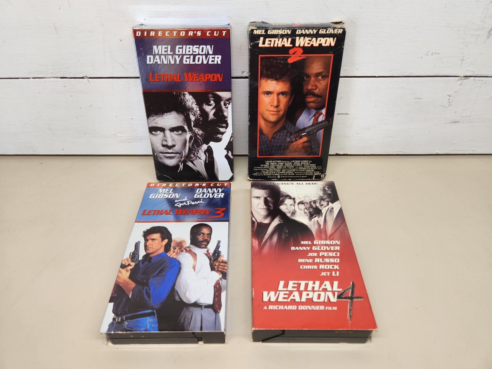 Lethal Weapon # 1-4 VHS Lot Warner Home Video Mel Gibson Danny Glover Vintage