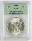 1923 $1 Peace Silver Dollar PCGS MS64 Green Label Gen 3.0 Choice BU+ Coin C4312