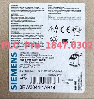 3RW30441AB14 1PCS Brand New SIEMENS 3RW3044-1AB14 Soft Start  Fast delivery