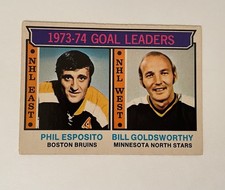 1974-75 Topps Goal Leaders Phil Esposito and Bill Goldsworthy #1 VG-EX NHL Card