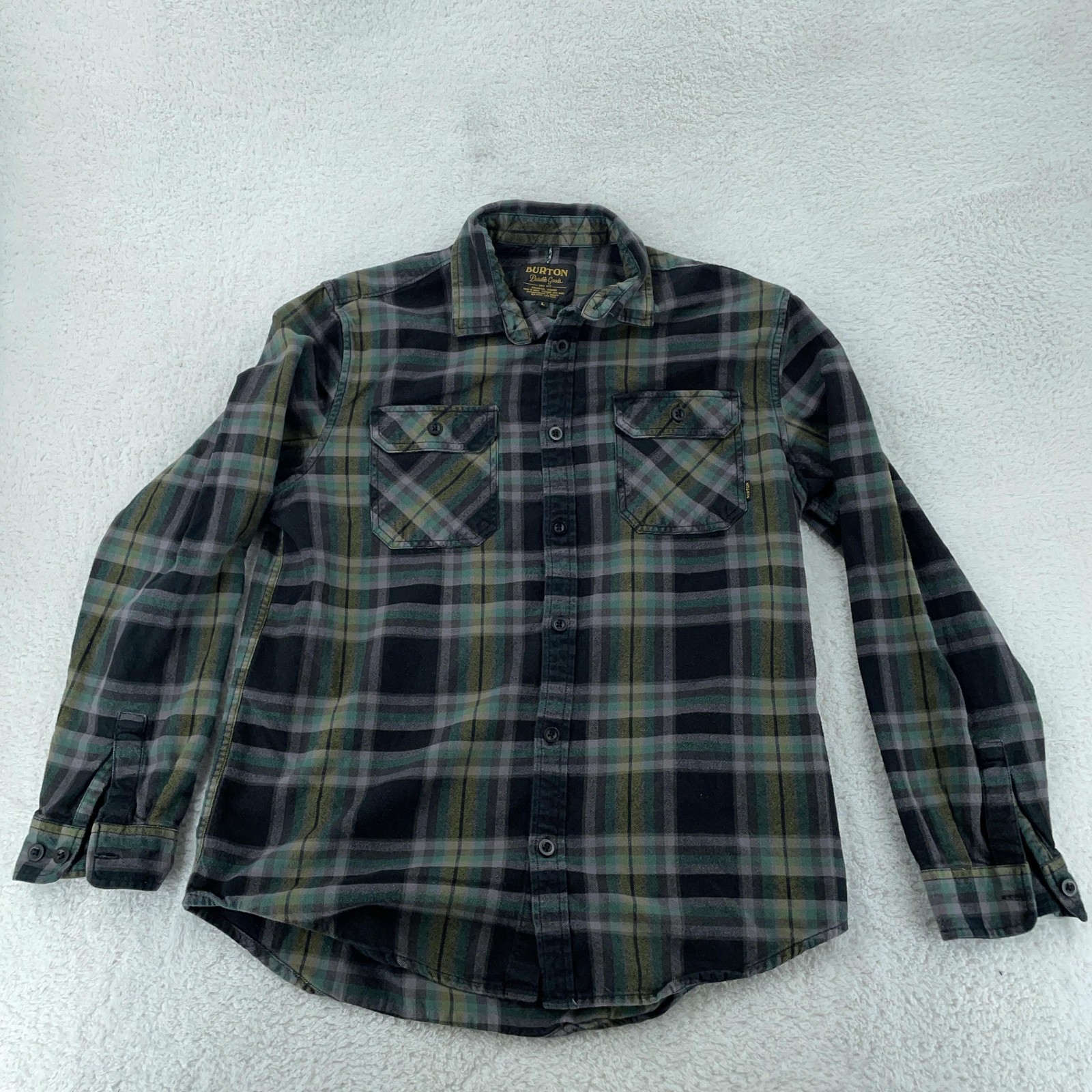 Burton Flannel Shirt Mens Large Colorful Plaid Brighton Flap