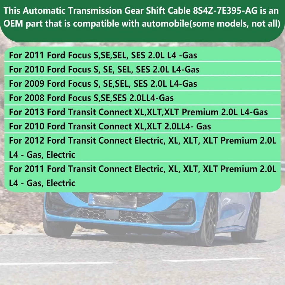 Cable de control de palanca de cambios 8S4Z-7E395-AG para Ford Focus 2008-2011 transmisión automática Foto 3 de 4