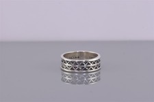 Sarah Coventry Bandring Sterlingsilber oxidiert Zickzackrand 925 Gr: 6