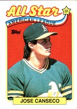 Jose Canseco 1989 Topps #401 Oakland Athletics FREE SHIPPING AutographDen