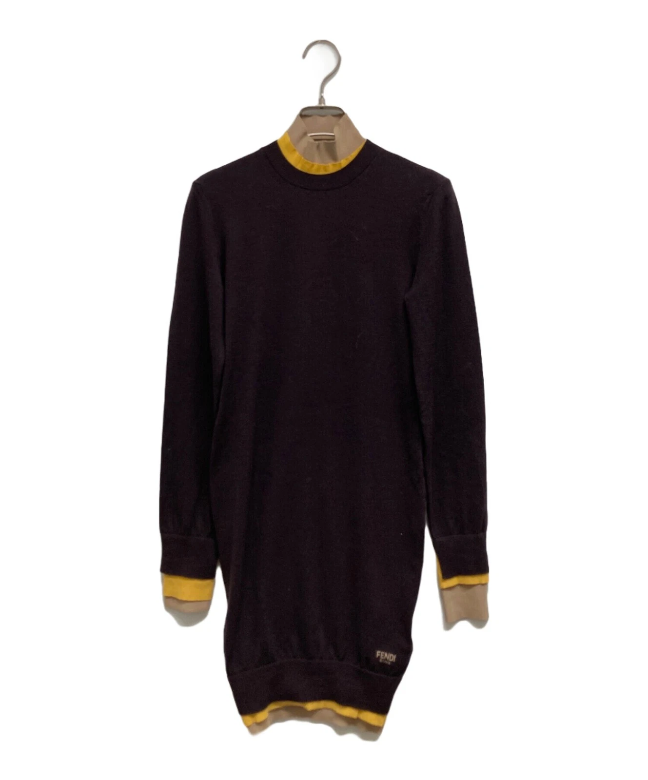 Abito FENDI in maglia manica lunga taglia L marrone FZDC36 dal Giappone