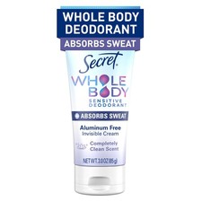 Secret Whole Body Deodorant Dry Feel Cream  Absorbs 3 Ounce Pack of 1 