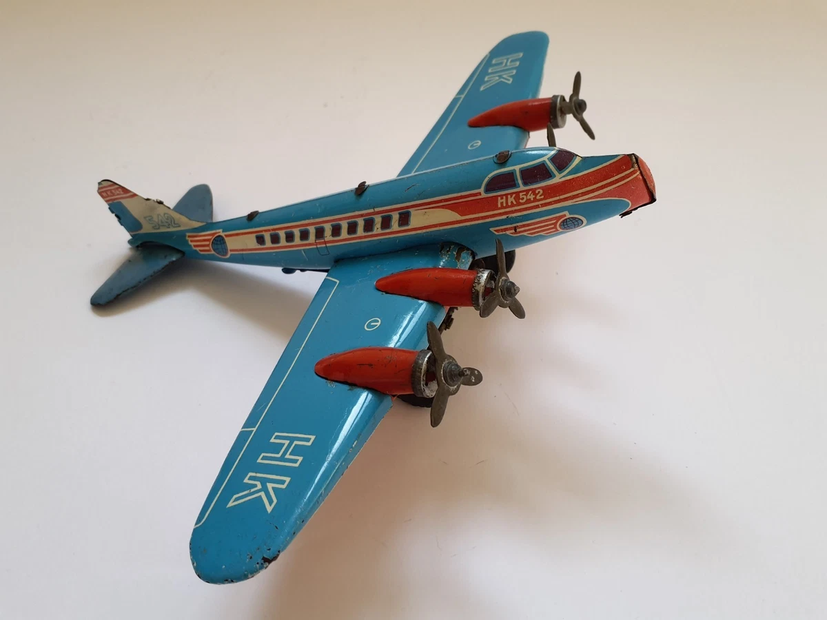 Jouet Avion Ancien En Tôle Litho CR 505