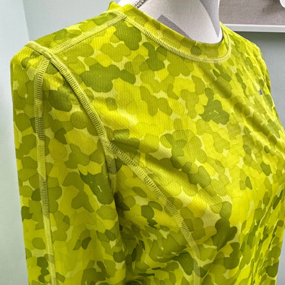 Top deportivo Koppen para mujer manga larga capa base rendimiento verde neón M Foto 4 de 4