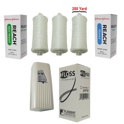 #ad #ad Jamp;J Reach Dental Waxed Floss Refill up to 600 YD Unflavored or Mint amp; DISPENSER $27.99