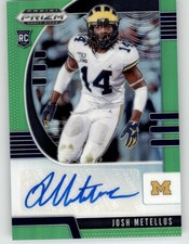2020 Panini Prizm Draft Picks Autographs Neon Green Josh Metellus RC #244 /125