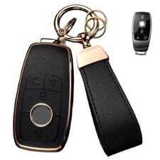 Key Fob Cover for Mercedes Benz C E S GLC CLE EQE EQS AMG 4-BUTTONS BLACK
