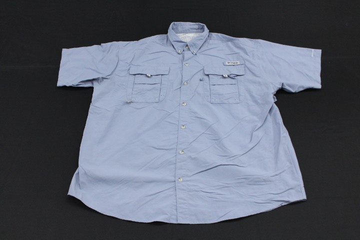 Columbia PFG Bahama II Shirt Mens XL Stone Blue Fishing Vented Outdoor