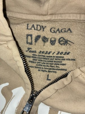 Lady Gaga Opera Haus Hoodie L Beige Full Zip Mayhem Ball 2025