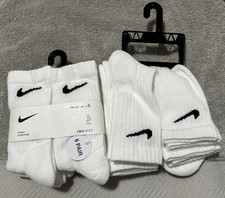 Nike Crew Socks YTH Size 10C-3Y White 12 Pairs