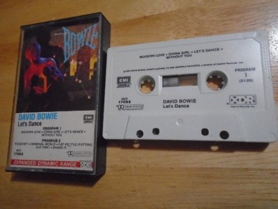 RARE OOP David Bowie CASSETTE TAPE Let's Dance 1983 CAT PEOPLE giorgio moroder