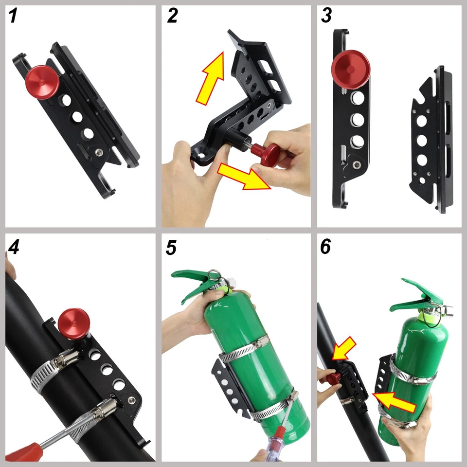 Quick Release Roll Bar Fire Extinguisher Mount Holder For Jeep TJ JK JL JKU Ford Foto 4 de 4