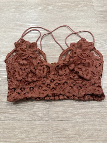 FP One Adella Lace Bralette Rust Size Medium VGUC - Picture 2 of 4