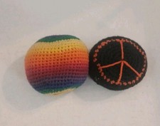 Set Of 2 Hacky Sacks Rainbow And Peace Sign