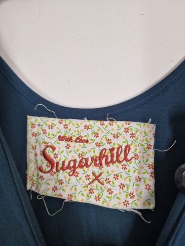 Sugarhill Boutique Dress Size S Teal Sleeveless Black Grey Layered Skirt Short - Picture 5 of 15