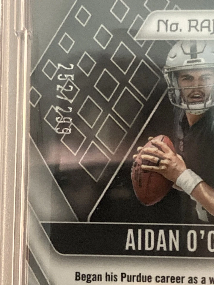 2023 Panini Phoenix - RPA Rookie Auto Jersey #RAJAOC Aidan O'Connell /299 PSA 10 - Image 4 of 4