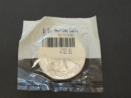 2001 $1 American Silver Eagle Dollars uncirculated in Littleton Packet