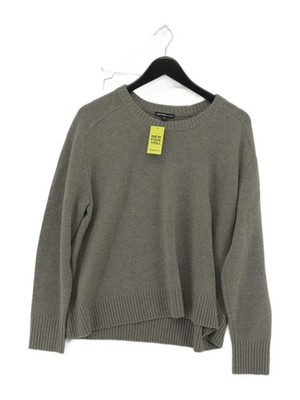 James Perse Damen Pullover M Grün 100% Kaschmir Rundhals Pulli