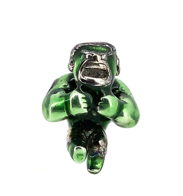 Pandora Retired MARVEL The Avengers Hulk Enamel, Sterling Silver Charm