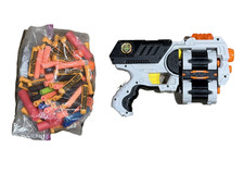 Zuru Xshot Zombie Xcess Double Barrel Dart Gray 10" Toy Gun Bag of Darts